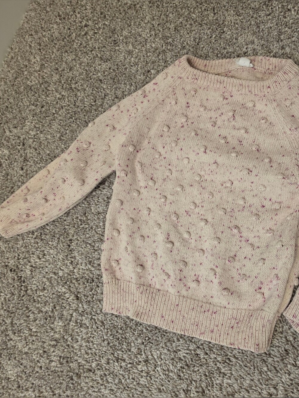 Jamie Kay Pink Speckle Bobble Knit Sweatshirt